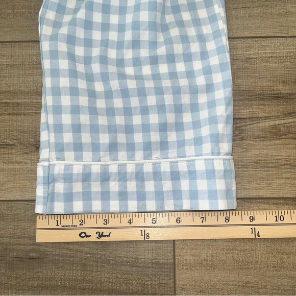 Petite Plume Womens Twill Pajama Set in
Light Blue Gingham Small Classic Sleep - Picture 15 of 16